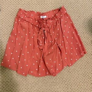 Madewell Coral Polka Dot Mini Shorts
